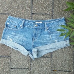 Rolled up Denim shorts